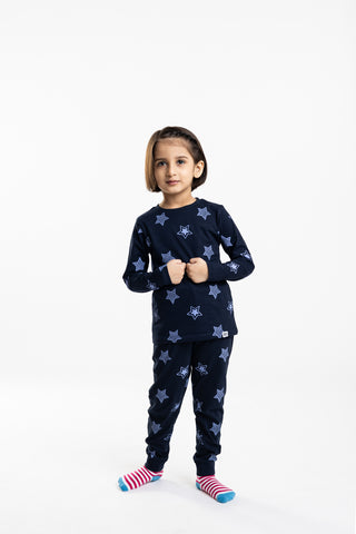 Shining Stars Co-Ord Set in Navy Blue - Unisex