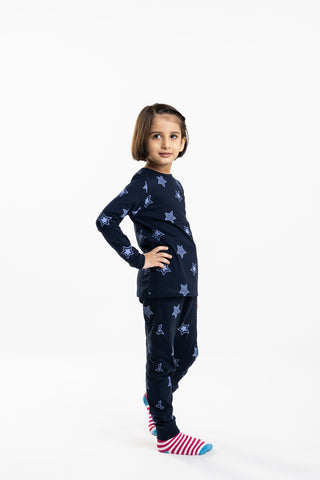 Shining Stars Co-Ord Set in Navy Blue - Unisex