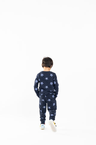 Shining Stars Full Sleeve T-Shirt in Navy Blue - Unisex