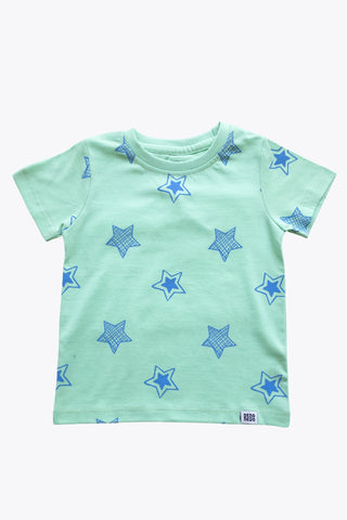 Shining Stars Shorts Co-Ord Set in Mint Green - Unisex