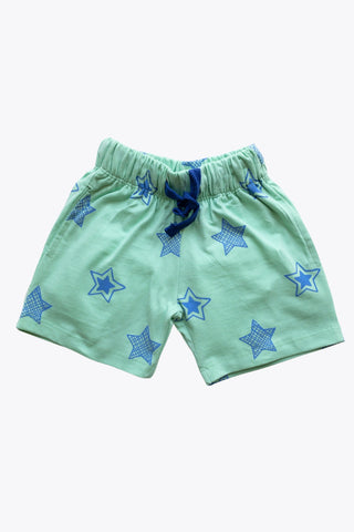 Shining Stars Shorts Co-Ord Set in Mint Green - Unisex