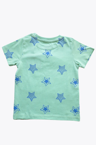 Shining Stars Shorts Co-Ord Set in Mint Green - Unisex