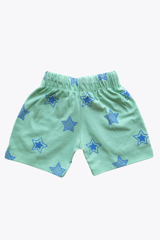 Shining Stars Shorts Co-Ord Set in Mint Green - Unisex