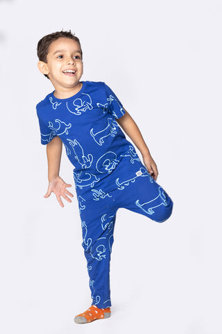 Doodle Poodle Co-ord Set in Cobalt Blue - Unisex