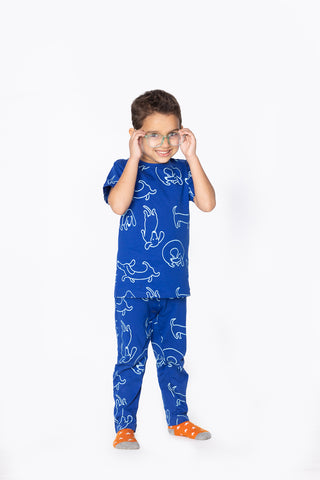 Doodle Poodle Co-ord Set in Cobalt Blue - Unisex