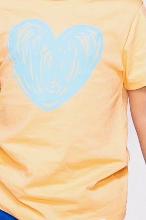 Heart T-Shirt in Cantaloupe Orange - Unisex